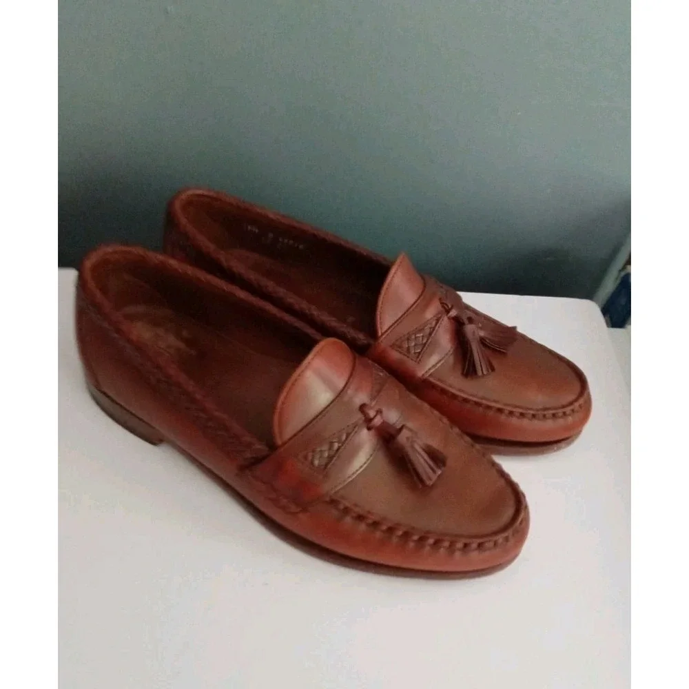 Leather Tassel Loafers Braided Trim Dress Shoes‎